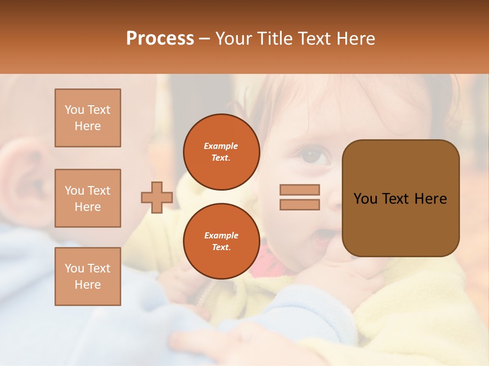 A Baby With A Yellow Jacket Is Looking At Another Baby PowerPoint Template