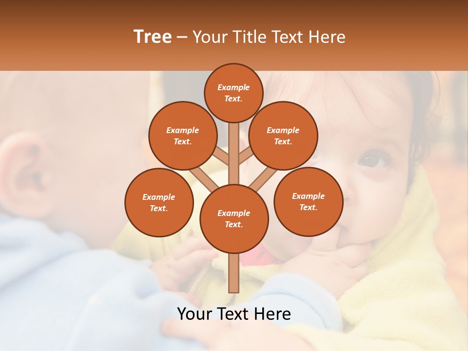 A Baby With A Yellow Jacket Is Looking At Another Baby PowerPoint Template