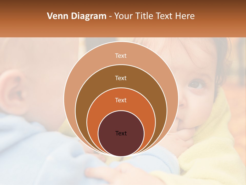 A Baby With A Yellow Jacket Is Looking At Another Baby PowerPoint Template