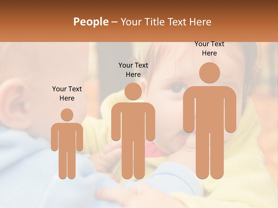 A Baby With A Yellow Jacket Is Looking At Another Baby PowerPoint Template