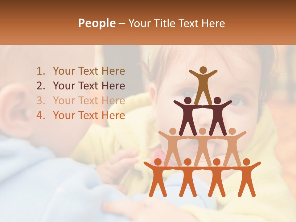 A Baby With A Yellow Jacket Is Looking At Another Baby PowerPoint Template