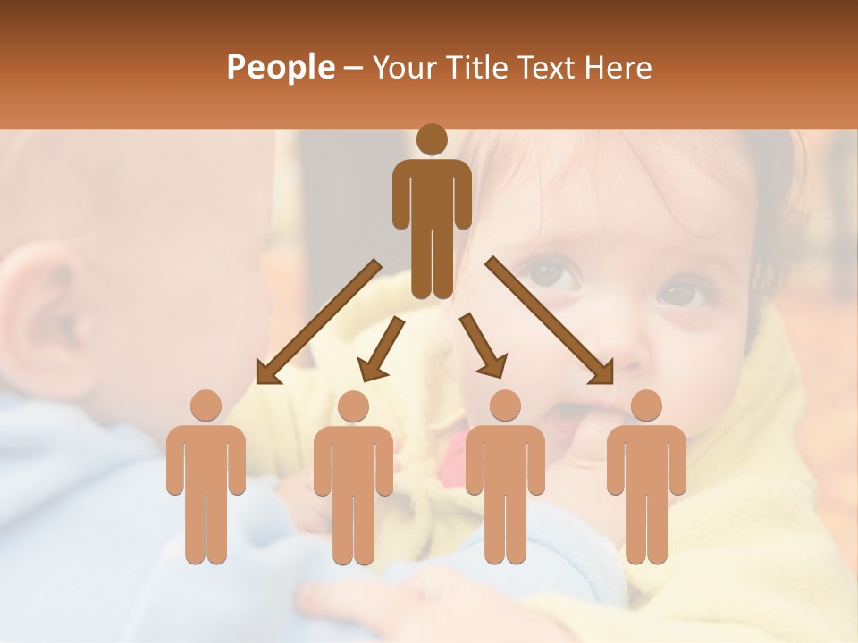 A Baby With A Yellow Jacket Is Looking At Another Baby PowerPoint Template