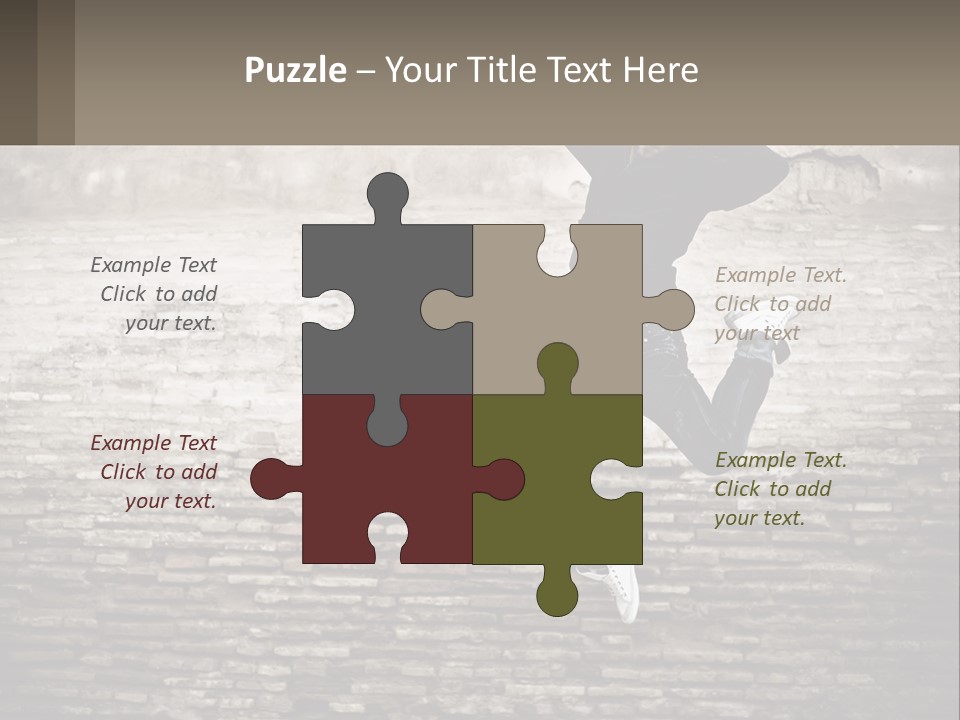 A Man Jumping In The Air With His Hands Up PowerPoint Template