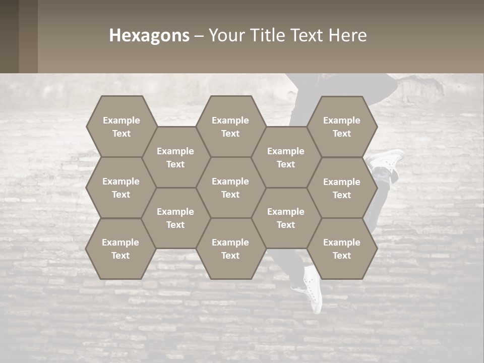 A Man Jumping In The Air With His Hands Up PowerPoint Template