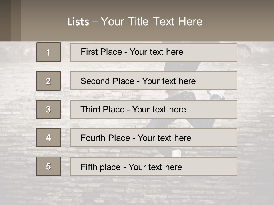 A Man Jumping In The Air With His Hands Up PowerPoint Template