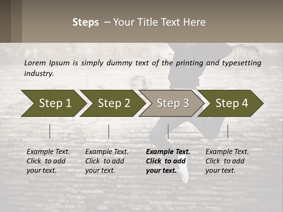 A Man Jumping In The Air With His Hands Up PowerPoint Template