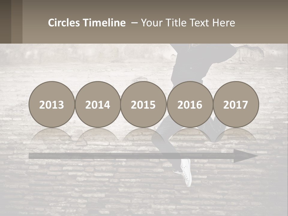 A Man Jumping In The Air With His Hands Up PowerPoint Template