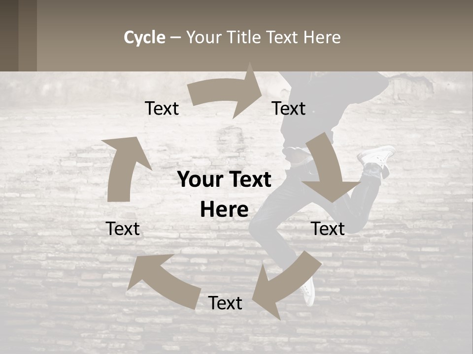 A Man Jumping In The Air With His Hands Up PowerPoint Template