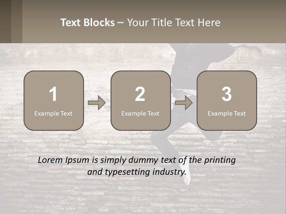 A Man Jumping In The Air With His Hands Up PowerPoint Template