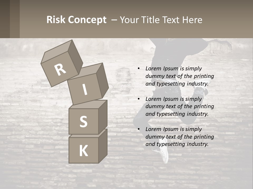 A Man Jumping In The Air With His Hands Up PowerPoint Template