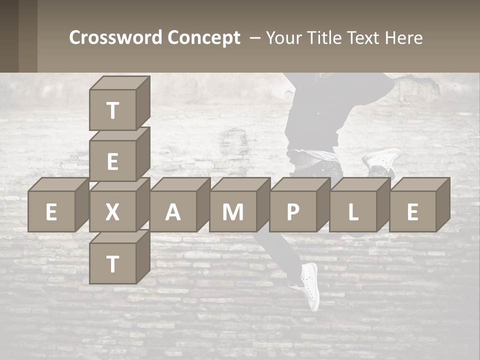 A Man Jumping In The Air With His Hands Up PowerPoint Template