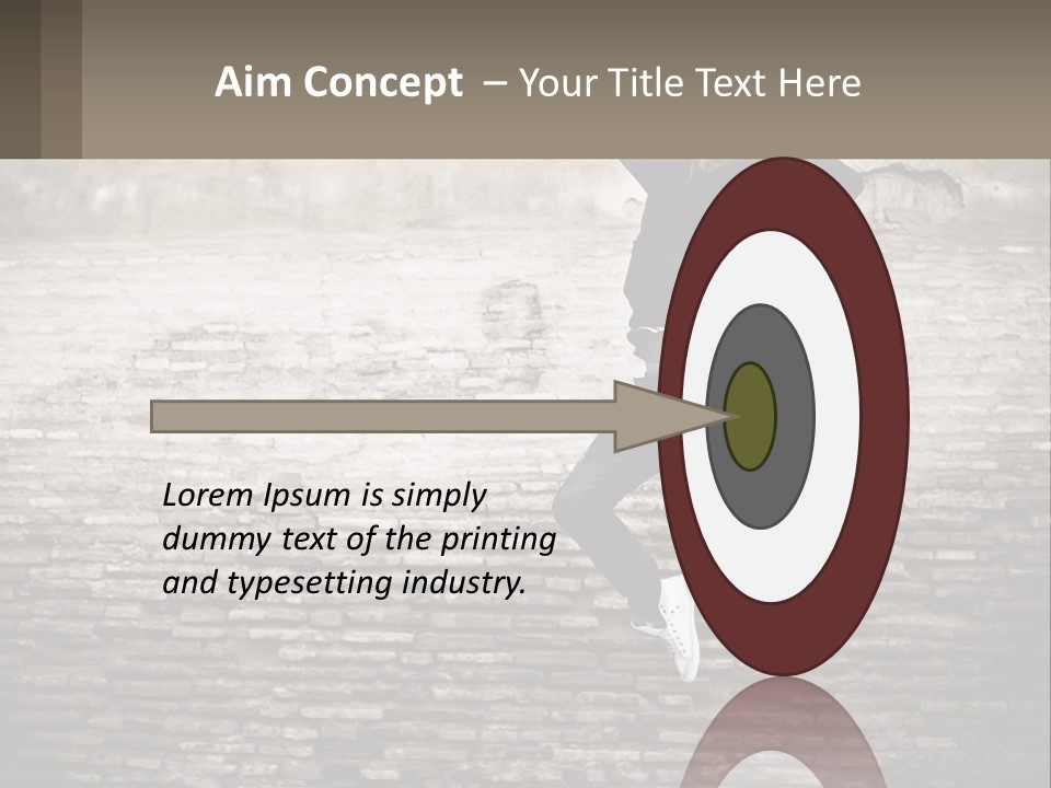 A Man Jumping In The Air With His Hands Up PowerPoint Template