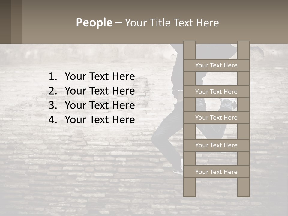 A Man Jumping In The Air With His Hands Up PowerPoint Template