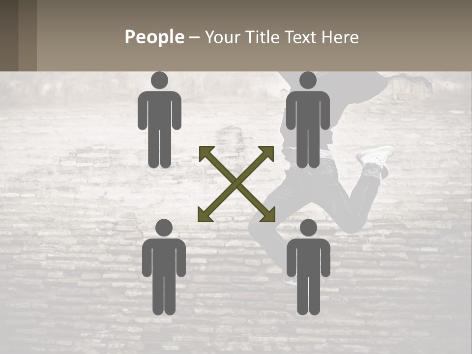 A Man Jumping In The Air With His Hands Up PowerPoint Template