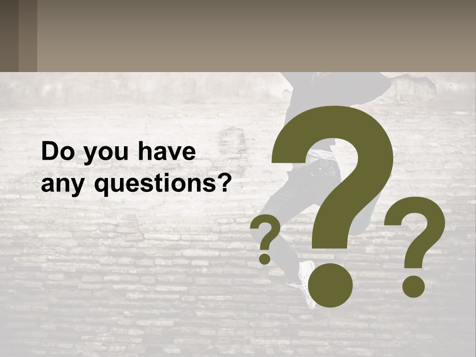 A Man Jumping In The Air With His Hands Up PowerPoint Template