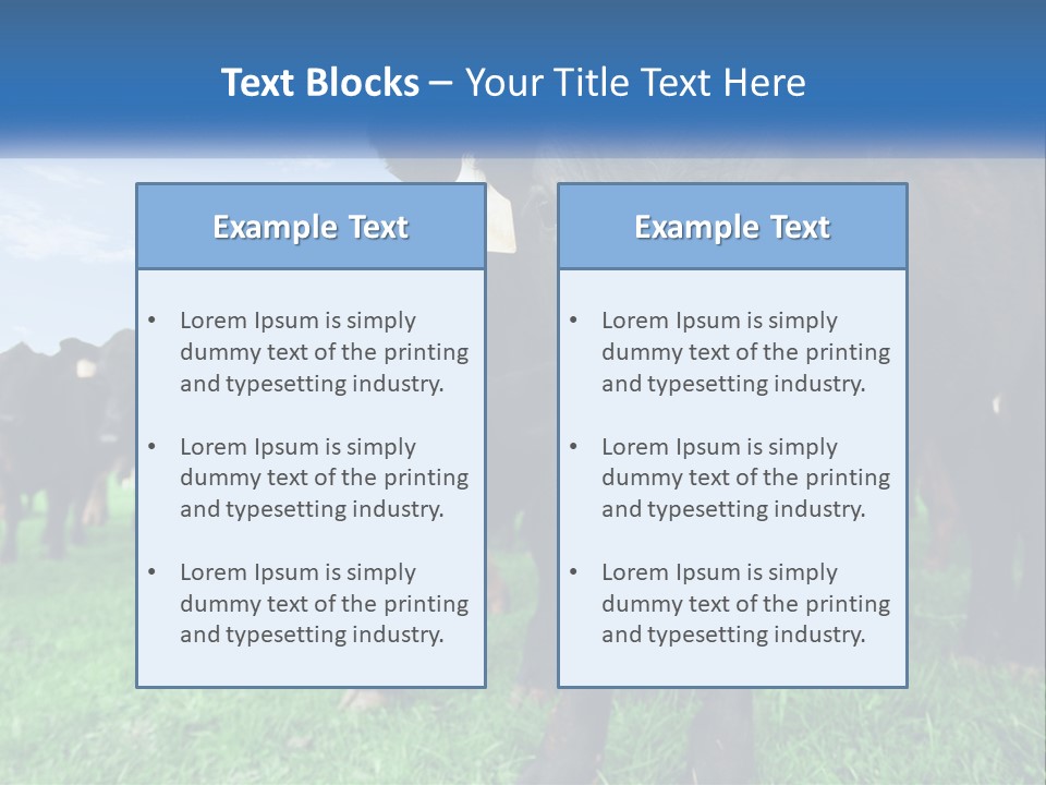 A Herd Of Cattle Standing On Top Of A Lush Green Field PowerPoint Template