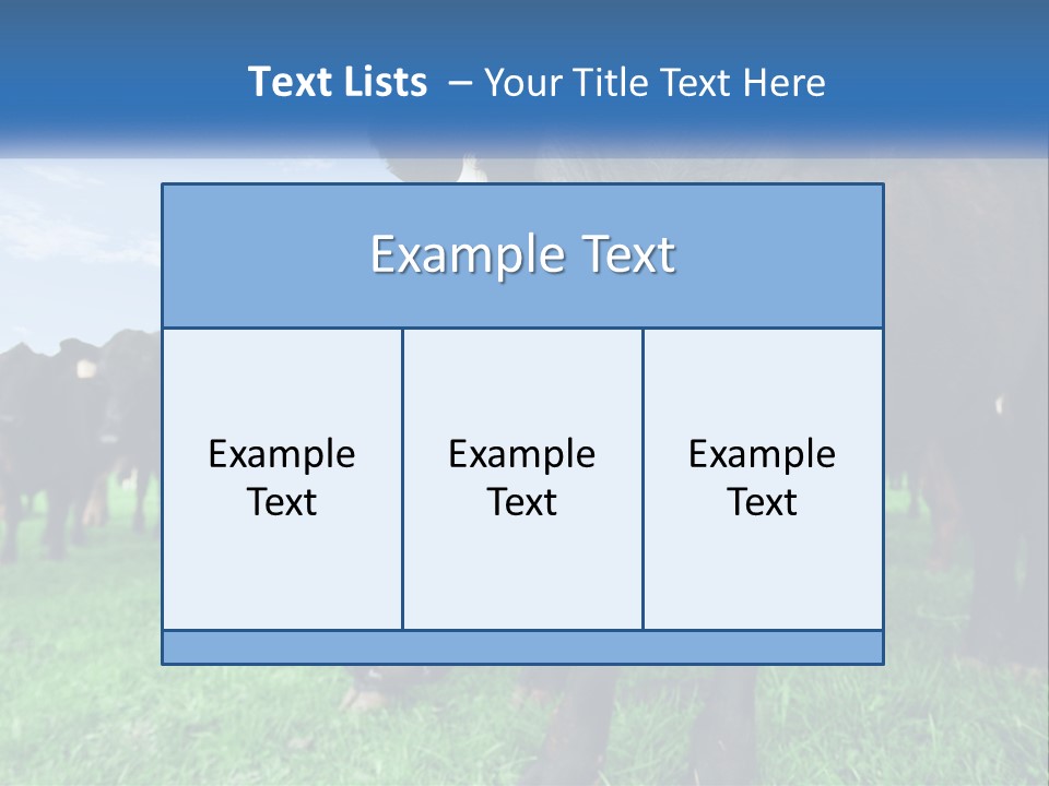 A Herd Of Cattle Standing On Top Of A Lush Green Field PowerPoint Template