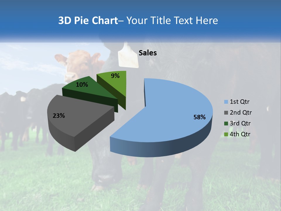 A Herd Of Cattle Standing On Top Of A Lush Green Field PowerPoint Template