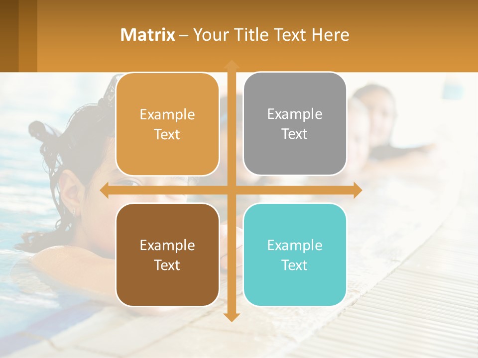 A Group Of Children In A Swimming Pool PowerPoint Template