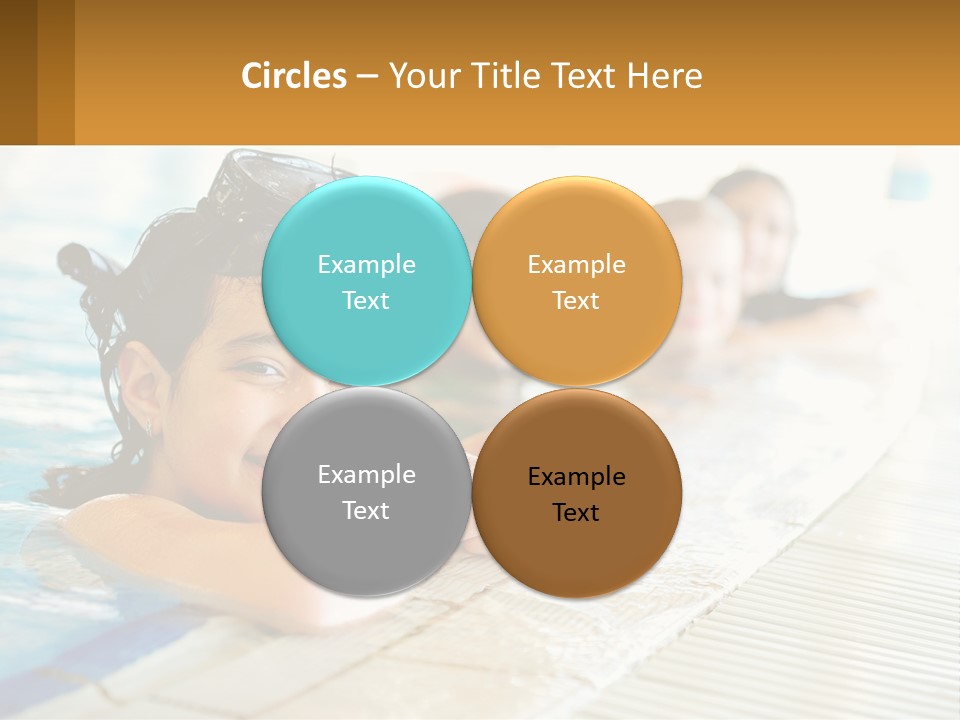 A Group Of Children In A Swimming Pool PowerPoint Template