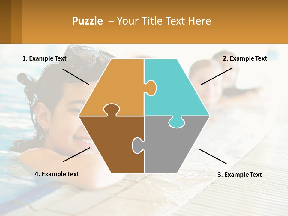 A Group Of Children In A Swimming Pool PowerPoint Template