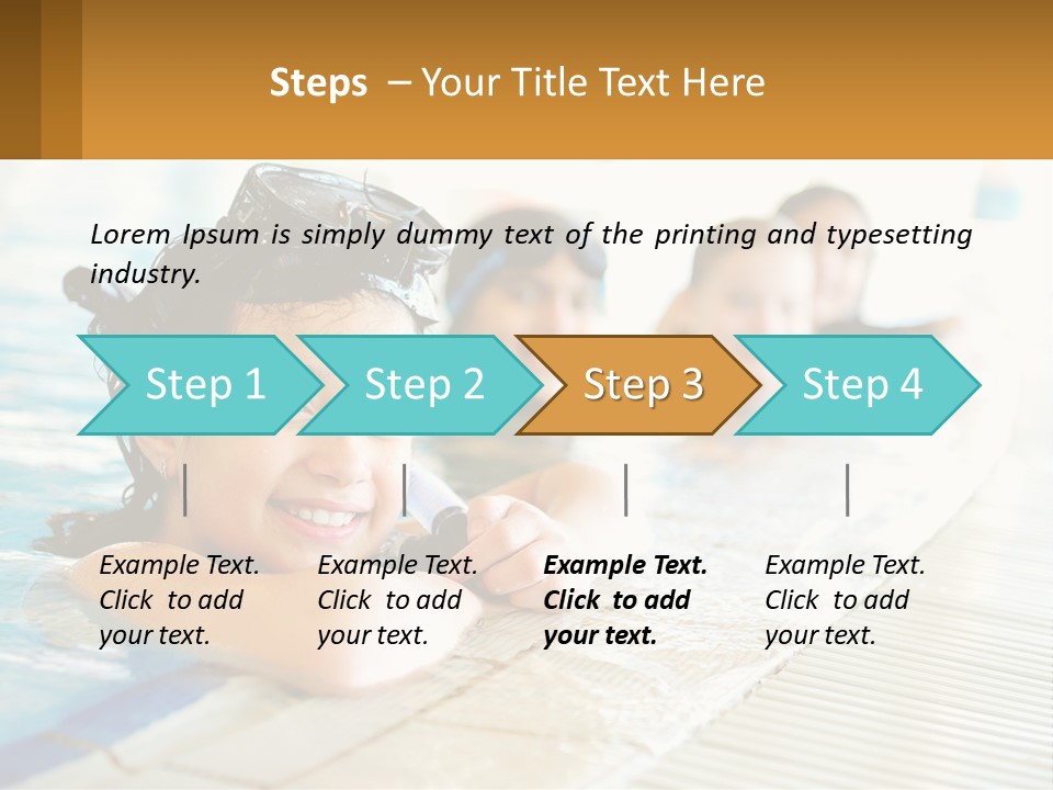 A Group Of Children In A Swimming Pool PowerPoint Template