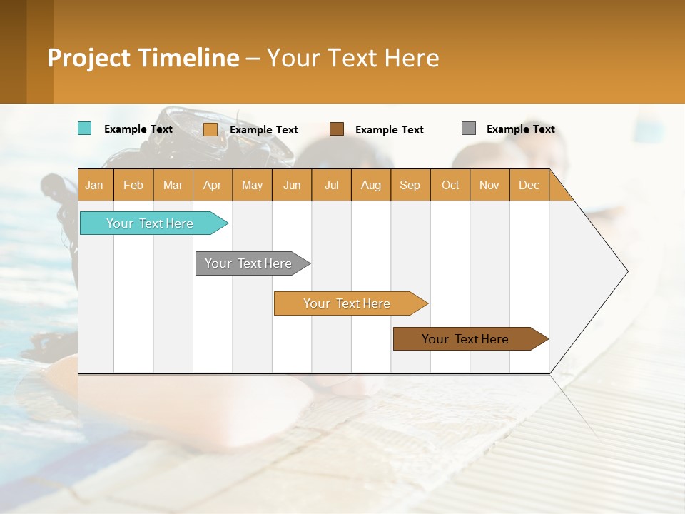 A Group Of Children In A Swimming Pool PowerPoint Template