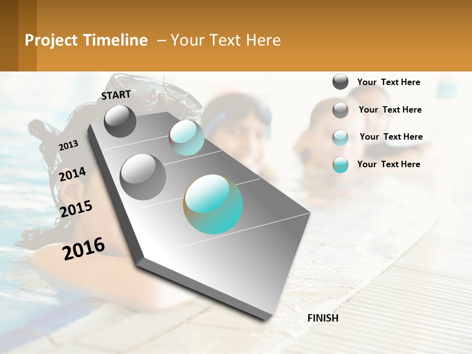 A Group Of Children In A Swimming Pool PowerPoint Template