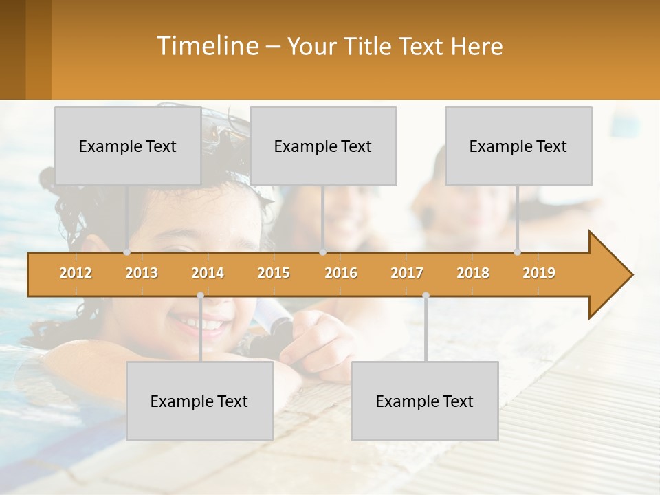 A Group Of Children In A Swimming Pool PowerPoint Template