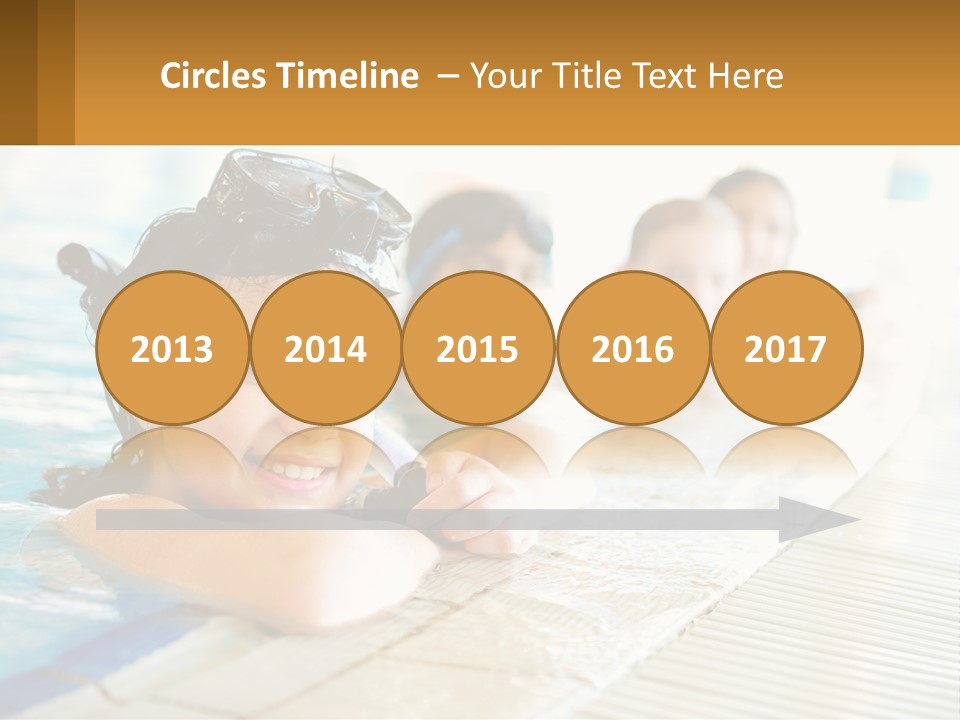 A Group Of Children In A Swimming Pool PowerPoint Template