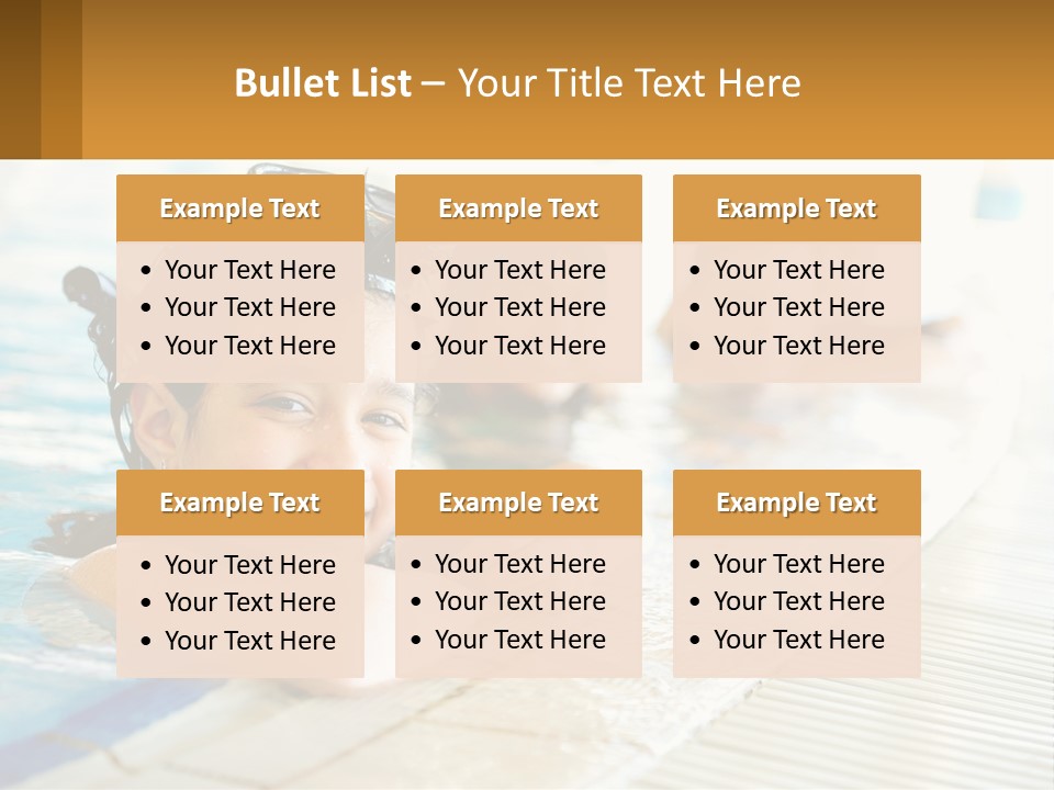 A Group Of Children In A Swimming Pool PowerPoint Template