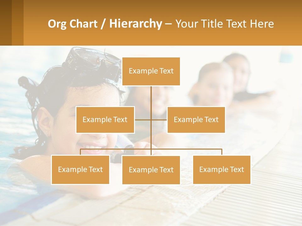 A Group Of Children In A Swimming Pool PowerPoint Template