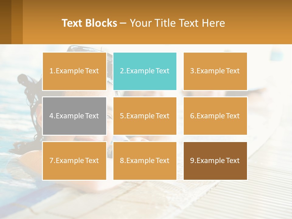 A Group Of Children In A Swimming Pool PowerPoint Template