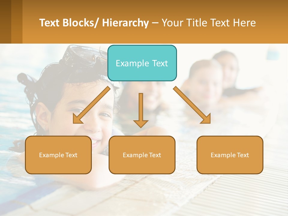 A Group Of Children In A Swimming Pool PowerPoint Template