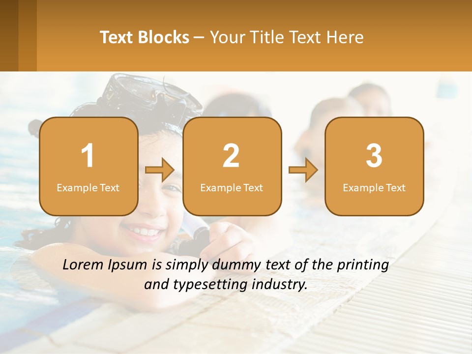 A Group Of Children In A Swimming Pool PowerPoint Template