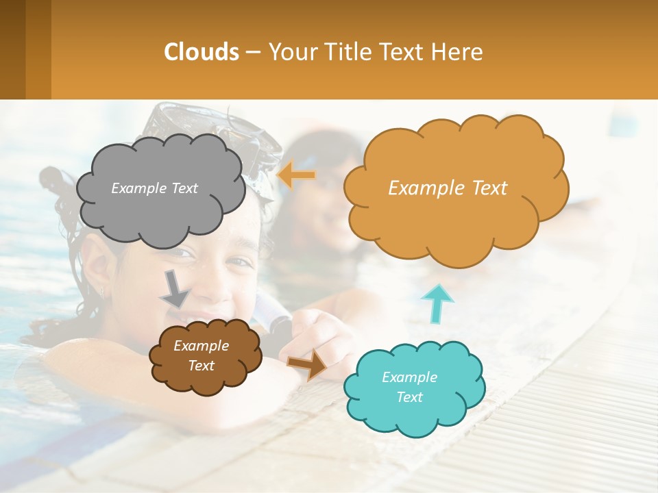 A Group Of Children In A Swimming Pool PowerPoint Template