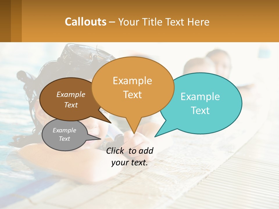 A Group Of Children In A Swimming Pool PowerPoint Template