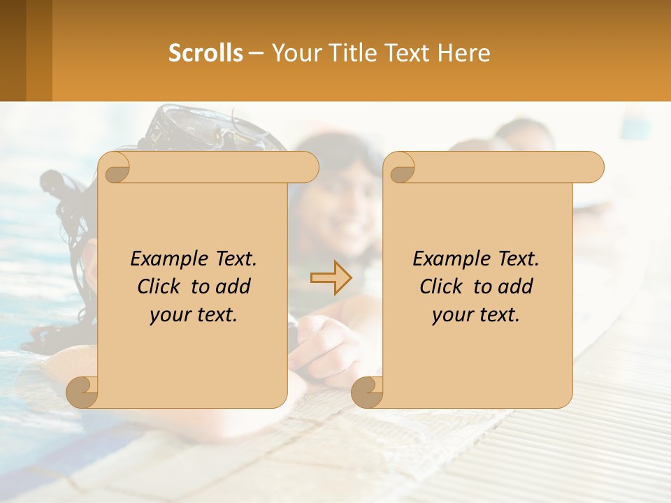 A Group Of Children In A Swimming Pool PowerPoint Template