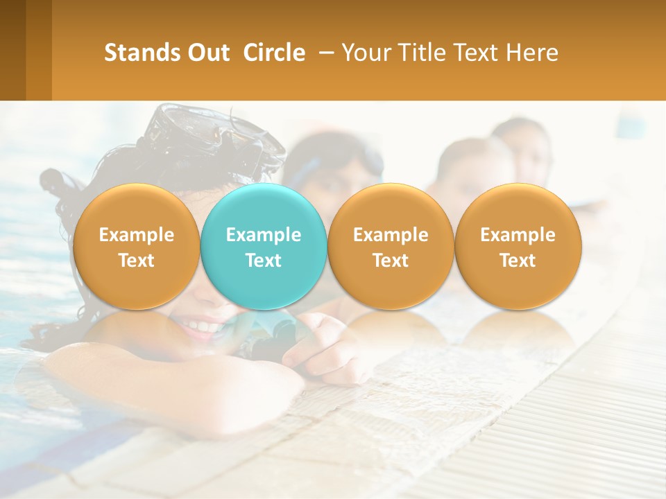 A Group Of Children In A Swimming Pool PowerPoint Template