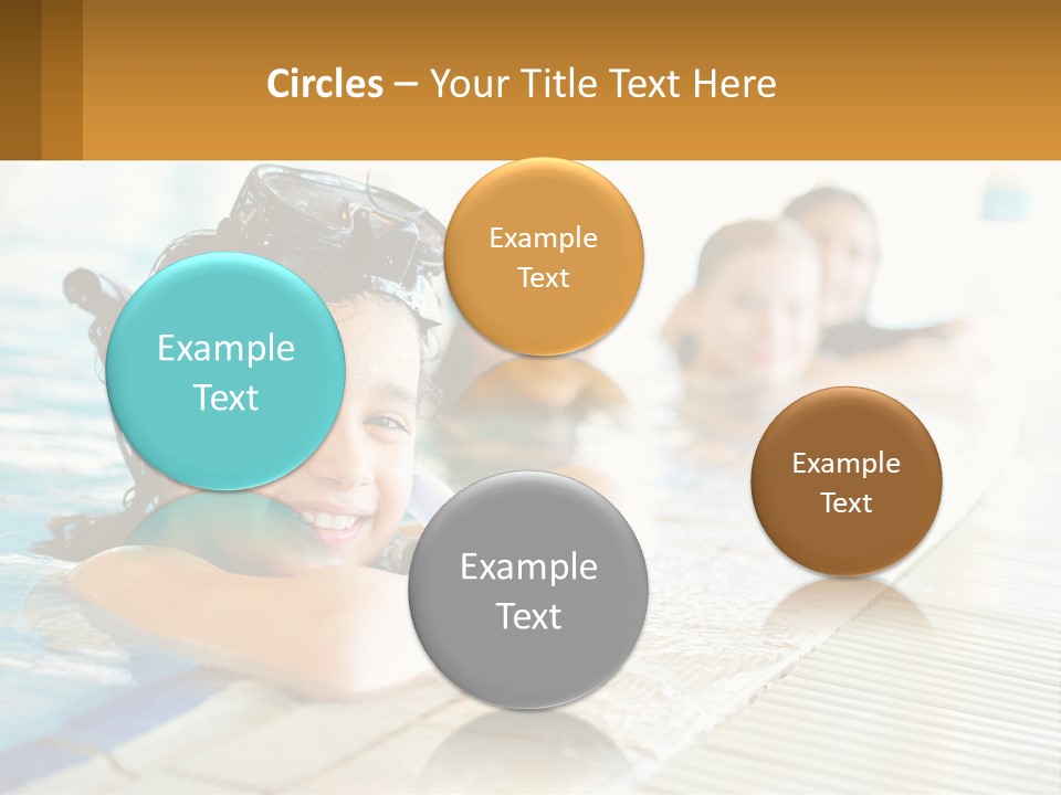 A Group Of Children In A Swimming Pool PowerPoint Template