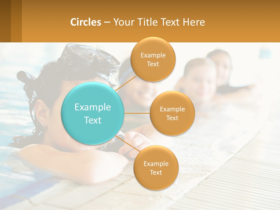 A Group Of Children In A Swimming Pool PowerPoint Template