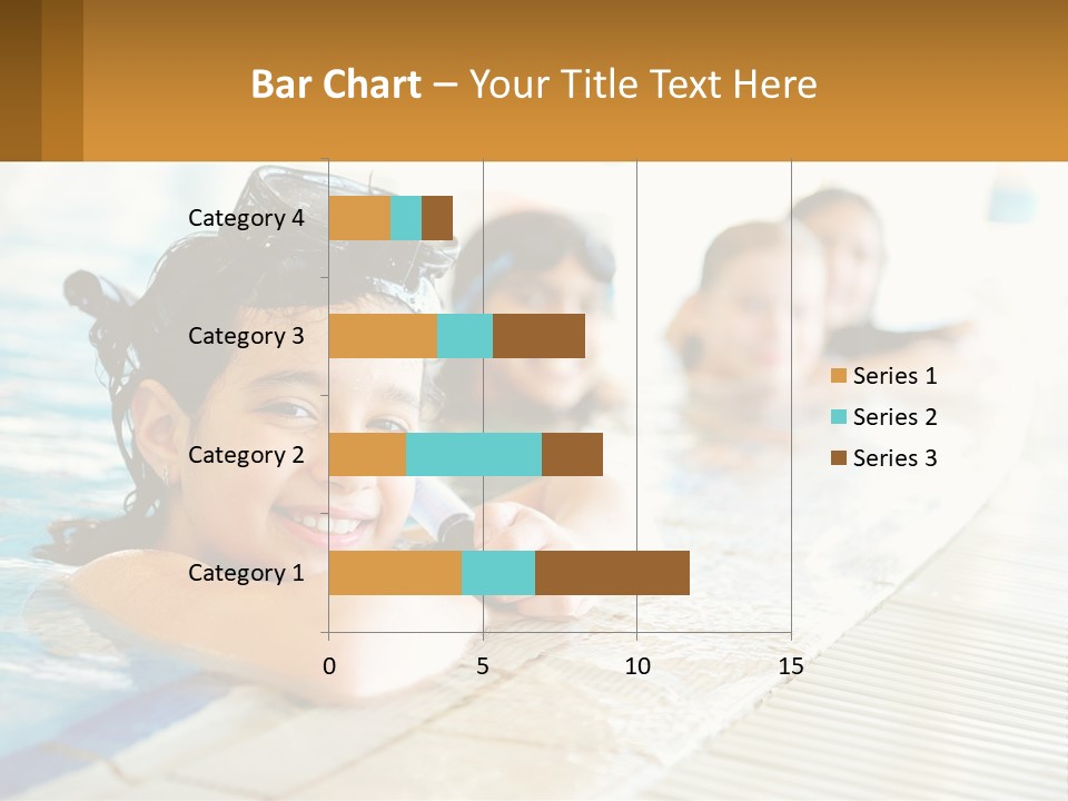 A Group Of Children In A Swimming Pool PowerPoint Template