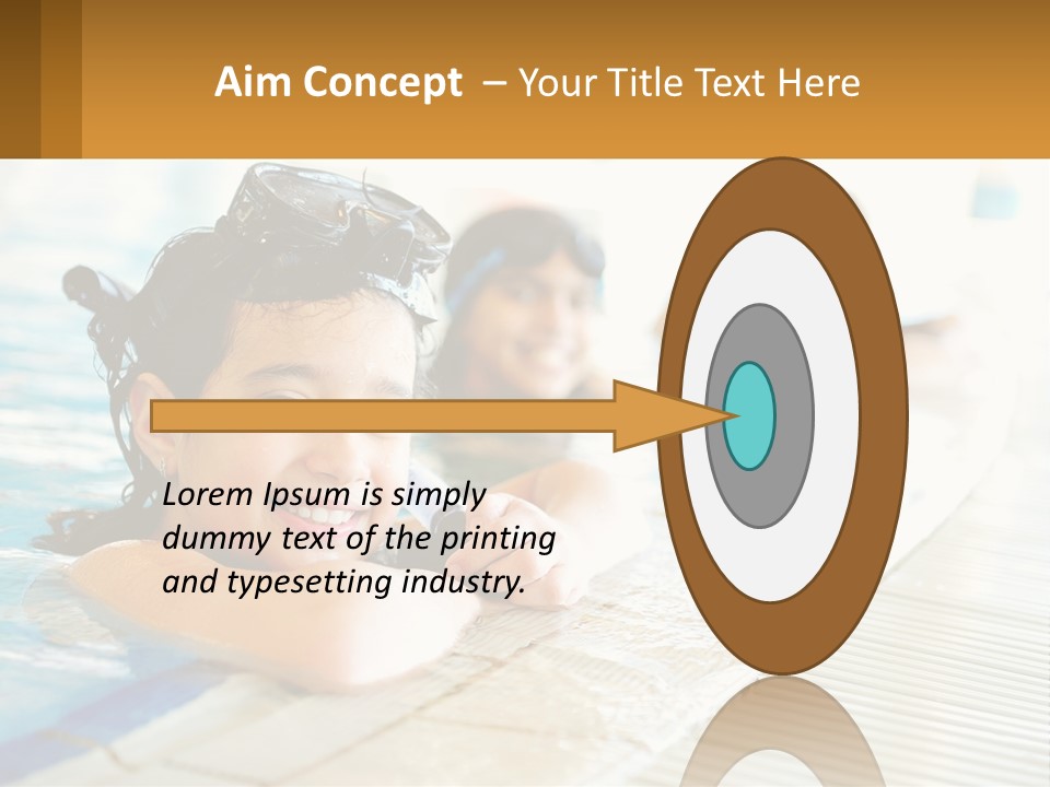 A Group Of Children In A Swimming Pool PowerPoint Template