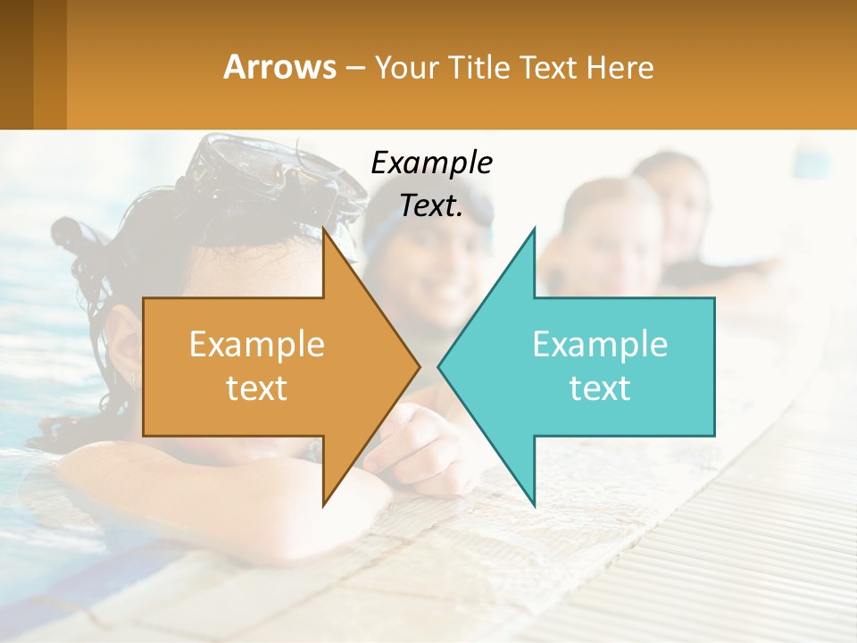 A Group Of Children In A Swimming Pool PowerPoint Template