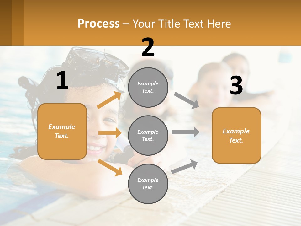 A Group Of Children In A Swimming Pool PowerPoint Template