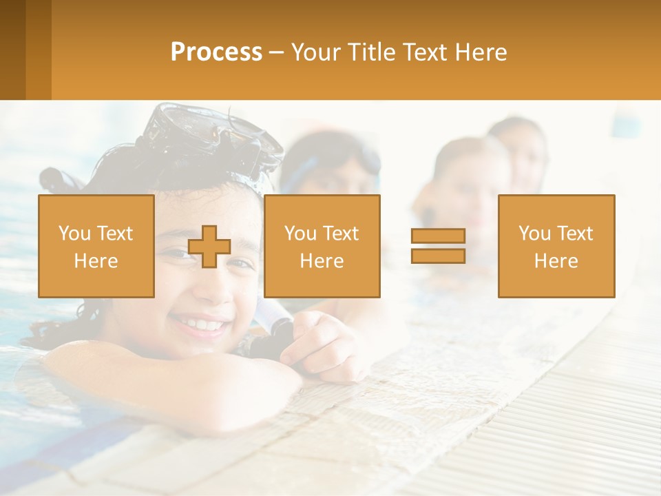 A Group Of Children In A Swimming Pool PowerPoint Template