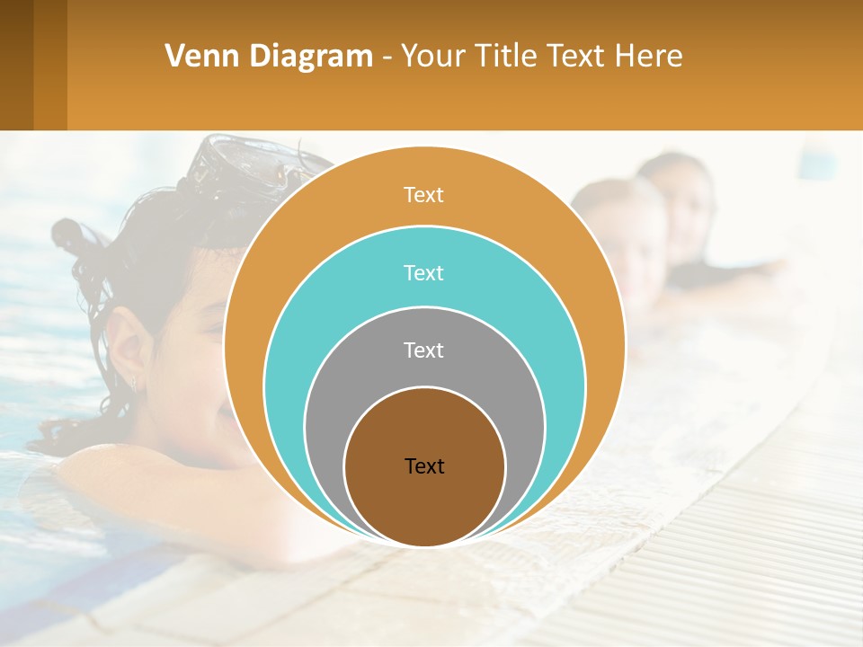 A Group Of Children In A Swimming Pool PowerPoint Template