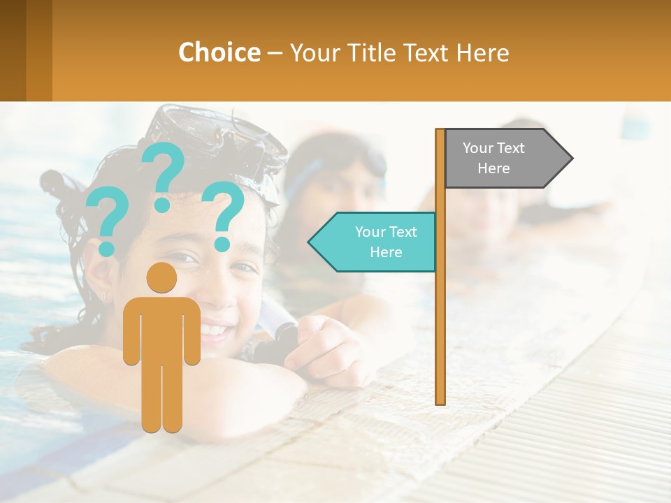 A Group Of Children In A Swimming Pool PowerPoint Template