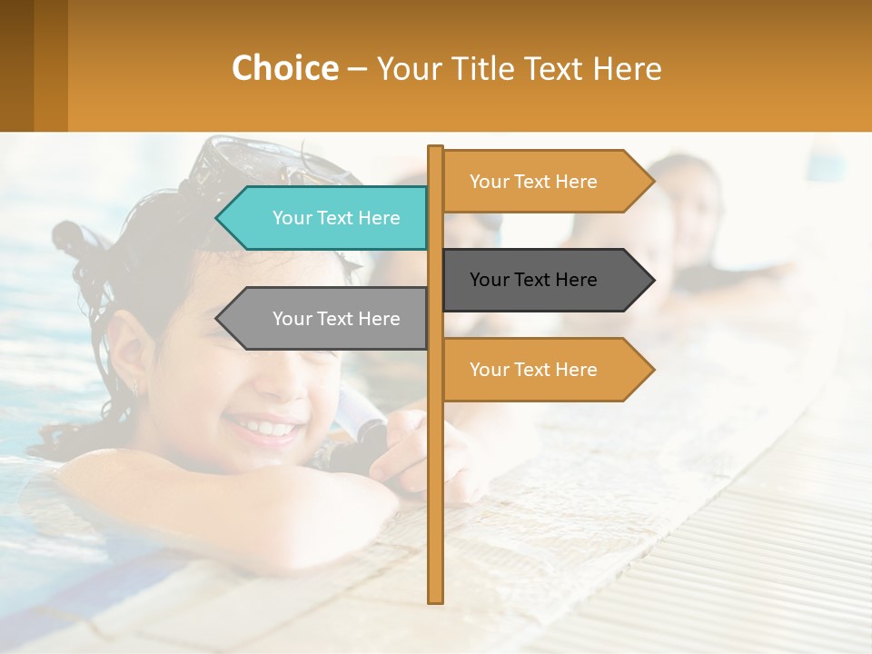 A Group Of Children In A Swimming Pool PowerPoint Template