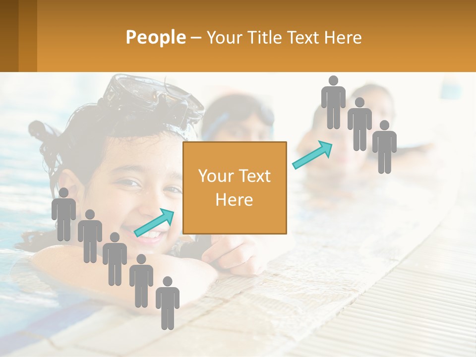 A Group Of Children In A Swimming Pool PowerPoint Template